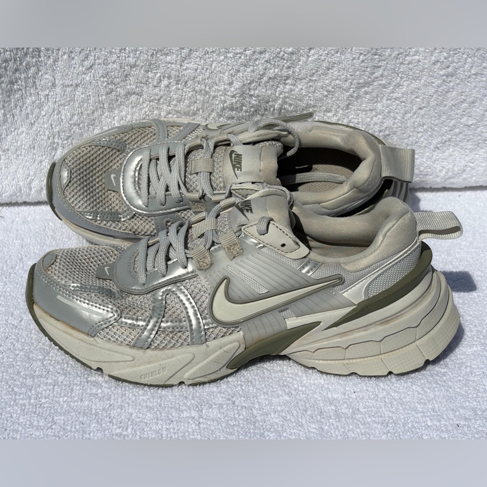 Nike V2K Run - Women’s Shoes with Reflective Accents- Silver/Gray